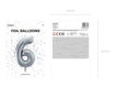 Picture of FOIL BALLOON NUMBER 6 SILVER 34 INCH